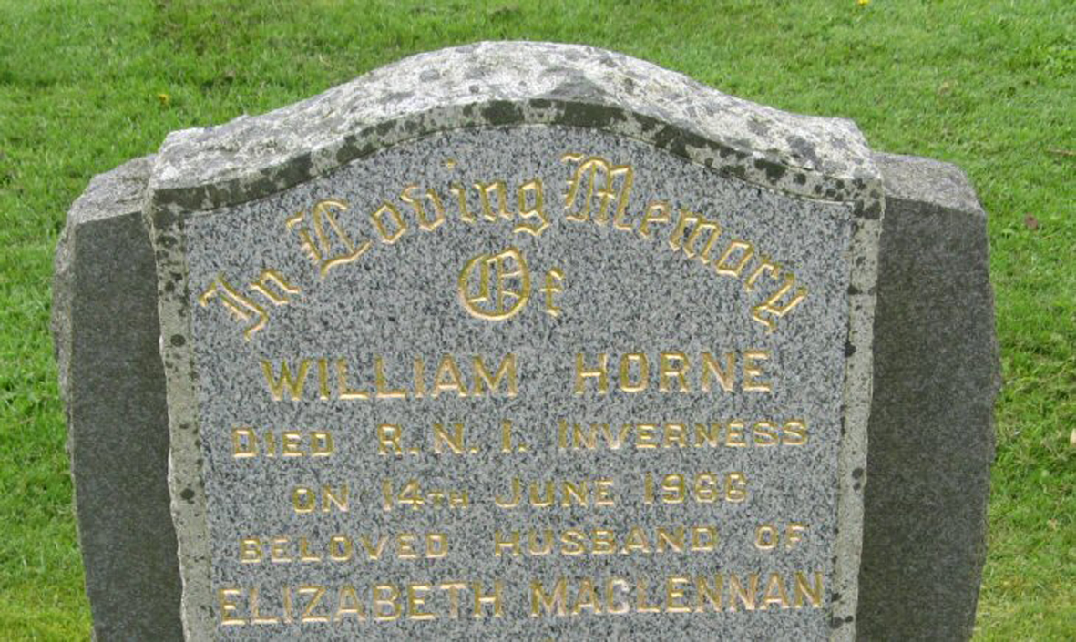 Photo of headstones/Elizabeth MacLennan (Horne) died 1984 MI Tain St Duthus New